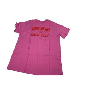 Ascot And Hart NWT Pink Fun Santa Monica Swim Club T shirt. Sz M